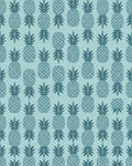 Teal Pineapple Repeating Tropical Fruit Rug - Cutout View