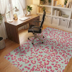 Teal Pink Leopard Spot Rug - Office View