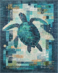 Teal Sea Turtle Textured Patchwork Rug - Cutout View