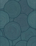 Teal Swirling Circles Organic Texture Rug - Cutout View