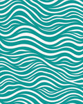 Teal Wave Pattern Rug - Cutout View