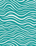 Teal Wave Pattern Rug - Cutout View