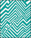Teal White Geometric Maze Rug - Cutout View
