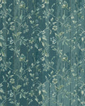 Teal Wood Floral Vine Botanical Rug - Cutout View