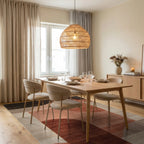Terracotta Abstract Arch Forms Rug - Dining Room View