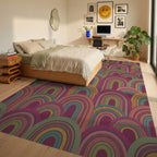 Terracotta And Teal Archways Rug Bedroom View