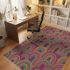 Terracotta And Teal Archways Rug Office View