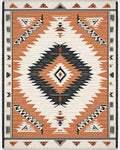 Terracotta Black Diamond Geometric Rug - Cutout View