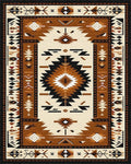 Terracotta Black Geometric Diamond Rug - Cutout View