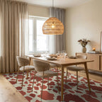 Terracotta Brown Spotted Meadow Rug Dining Room View