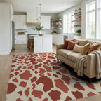 Terracotta Brown Spotted Meadow Rug Living Room View