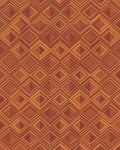 Terracotta Diamond Layered Geometric Rug - Cutout View