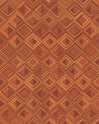 Terracotta Diamond Layered Geometric Rug - Cutout View
