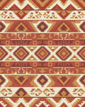 Terracotta Geometric Tribal Stripes Rug - Cutout View