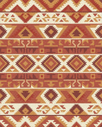 Terracotta Geometric Tribal Stripes Rug - Cutout View