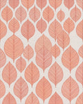 Terracotta Leaf Overlay Repeating Pattern Rug - Cutout View