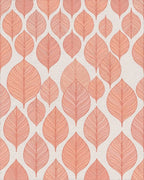 Terracotta Leaf Overlay Repeating Pattern Rug - Cutout View