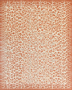 Terracotta Leopard Spots Border Rug - Cutout View