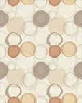 Terracotta Ochre Gray Circle Overlap Rug - Cutout View
