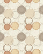 Terracotta Ochre Gray Circle Overlap Rug - Cutout View