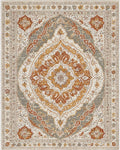 Terracotta Ochre Medallion Floral Rug - Cutout View