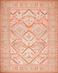 Terracotta Orange Geometric Diamond Rug - Cutout View