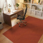 Terracotta Organic Contour Lines Rug Office View