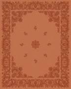 Terracotta Paisley Medallion Border Rug - Cutout View