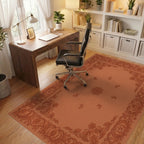 Terracotta Paisley Medallion Border Rug Office View