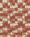 Terracotta Puzzle Piece Collage Rug - Cutout View