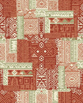Terracotta Sage Geometric Patchwork Rug - Cutout View