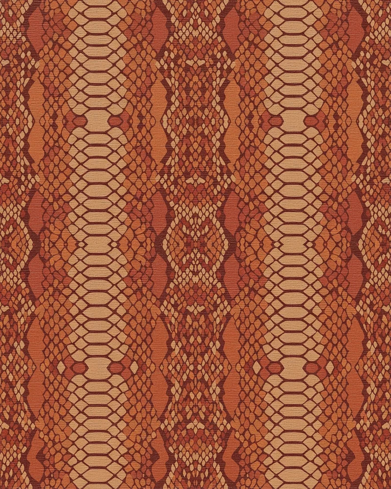Terracotta Snake Scale Imprint Rug - Cutout View