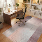 Terracotta Subtle Lined Panel Rug - Office View