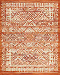 Terracotta Tribal Geometric Stripe Rug - Cutout View