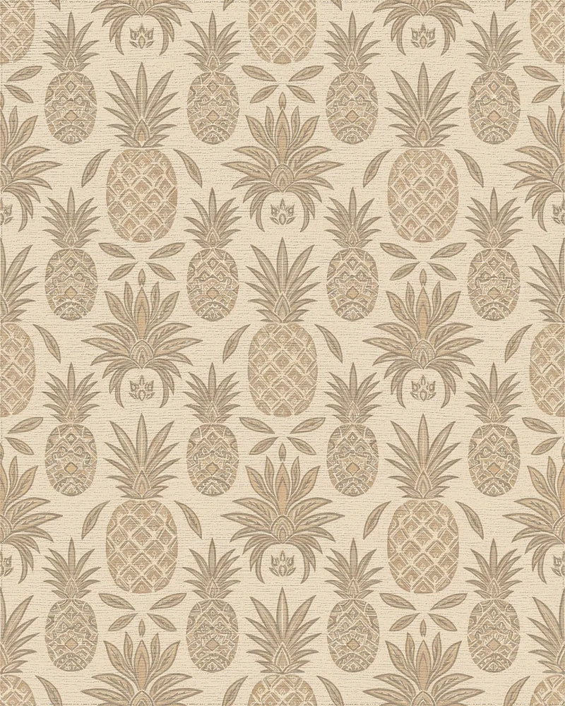 Terracotta Tropical Pineapple Garland Rug - Cutout View