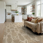 Terracotta Tropical Pineapple Garland Rug Living Room View