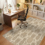 Terracotta Tropical Pineapple Garland Rug Office View