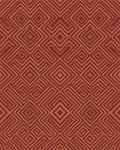 Terracotta Warm Geometric Diamond Rug - Cutout View