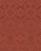 Terracotta Warm Geometric Diamond Rug - Cutout View