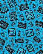 Text Blocks Pattern Rug - Cutout View