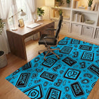 Text Blocks Pattern Rug Office View