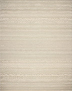 Textured Cream Neutral Stripe Rug - Cutout View