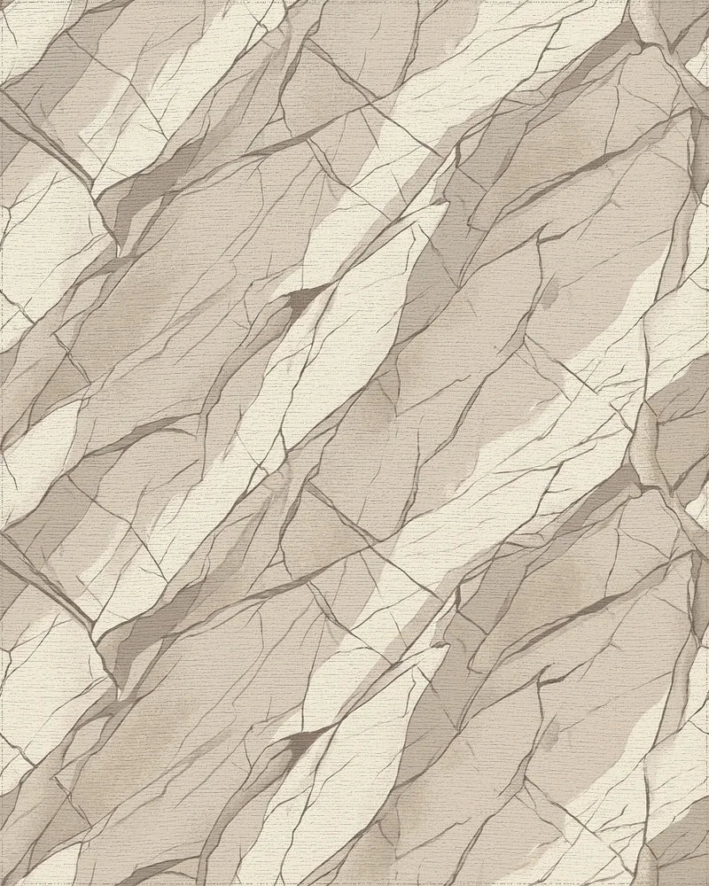Textured Stone Landscape Cream Rug - Cutout View