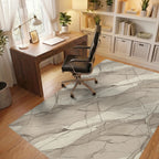 Textured Stone Landscape Cream Rug Office View
