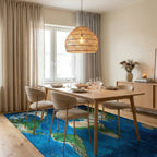 Textured World Map Rug - Dining Room View