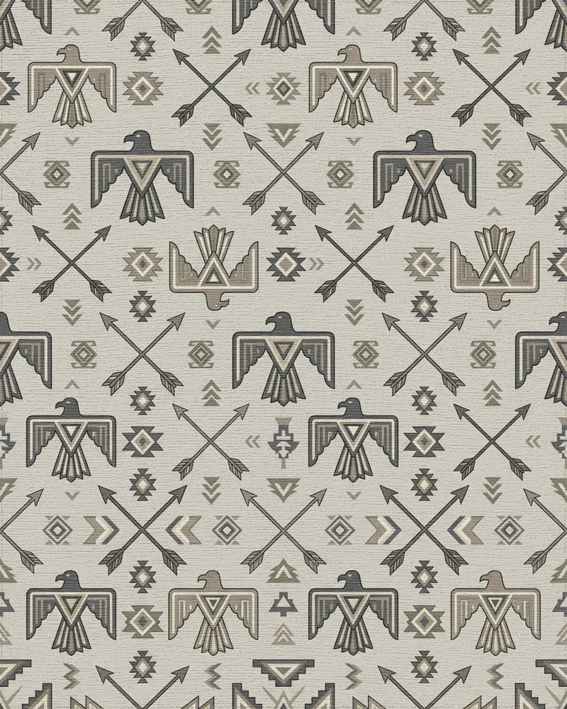 Thunderbird Arrows Neutral Earth Tones Rug - Cutout View