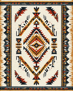 Tribal Earth Tones Diamond Rug - Cutout View