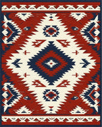 Tribal Geometric Diamond Pattern Rug - Cutout View
