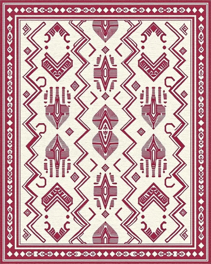 Tribal Geometric Pattern Rug - Cutout View