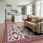 Tribal Geometric Pattern Rug Living Room View